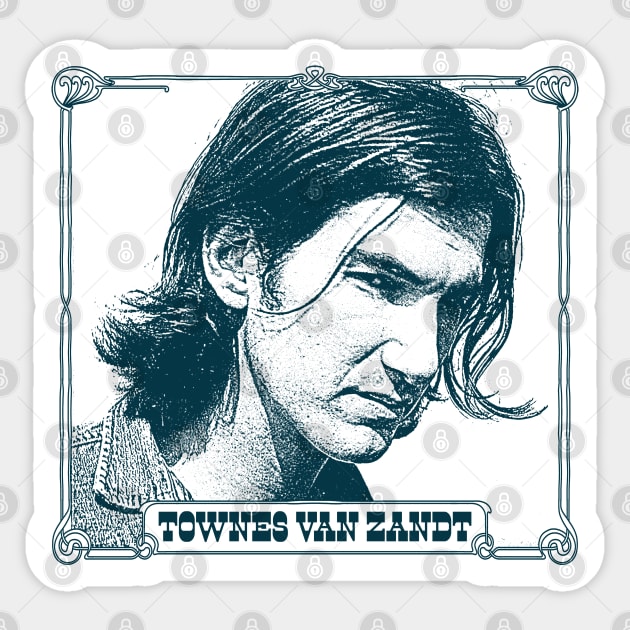 Townes Van Zandt // Retro Style Fan Art Design Sticker by DankFutura